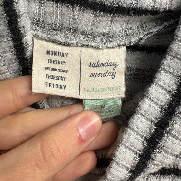 Saturday Sunday Anthropologie Pippa Hacci Turtleneck Stripe High-Low Sweater Med - Picture 3 of 5